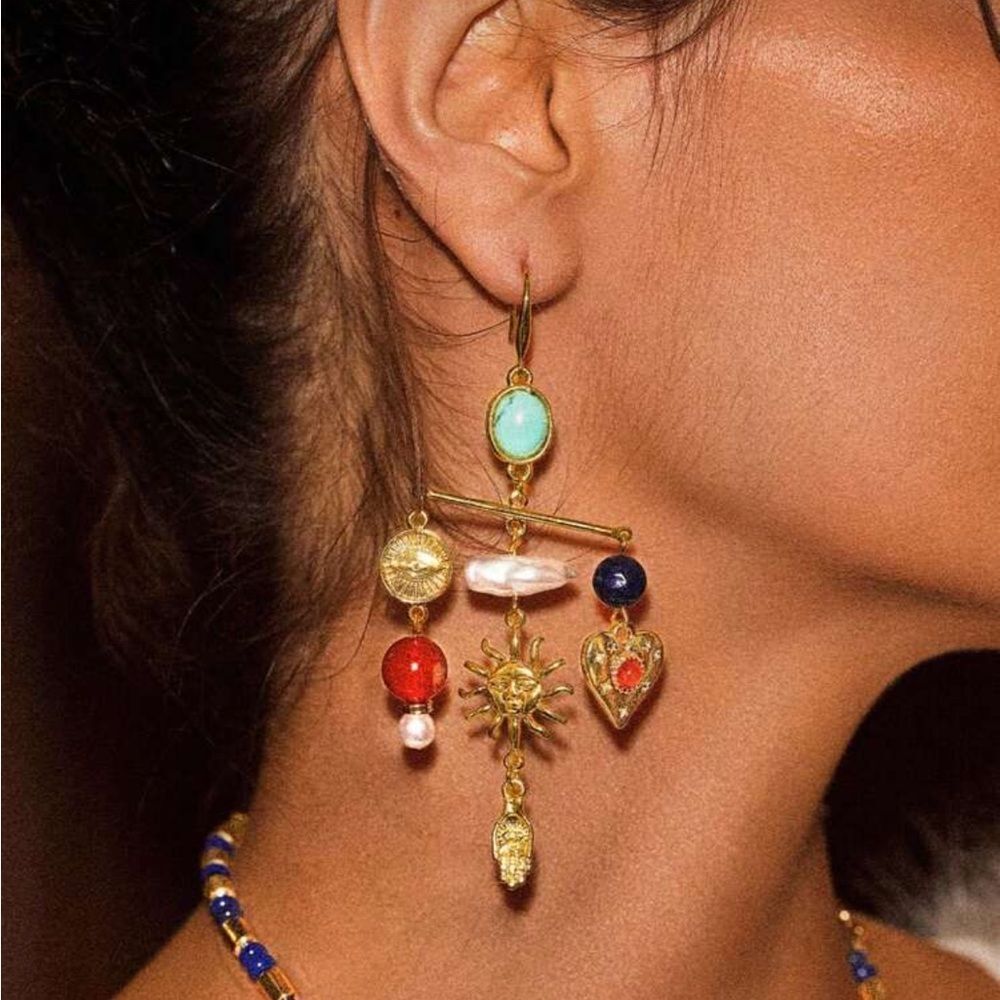 Multicolor Dangle Earrings A1525 - image 3